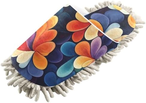 Colorful Abstract Microfiber Slippers for House Cleaning