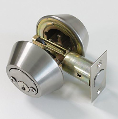 Probrico Satin Nickel Double Cylinder Deadbolt with 2 Side Keys