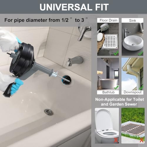 Professional Drain Auger 25FT Steel Clog Remover with Gloves Kitchen Bathroom Shower Sink