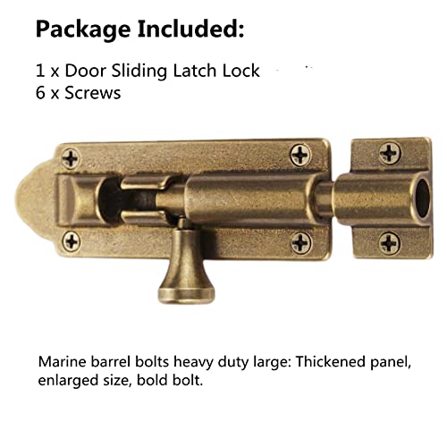 Bilyglewarwof Heavy Duty Barn Door Lock - Antique Brass