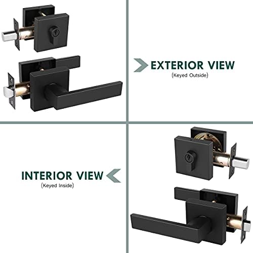 5-Piece Door Lock Set Reversible Passage Lever for Home Use