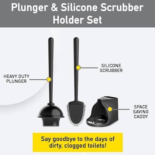 Powerful Mini Plunger for Bathroom Drains Black