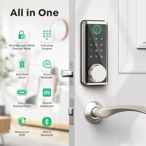 SOPHIA Smart Door Lock IP68 Security Fingerprint Entry