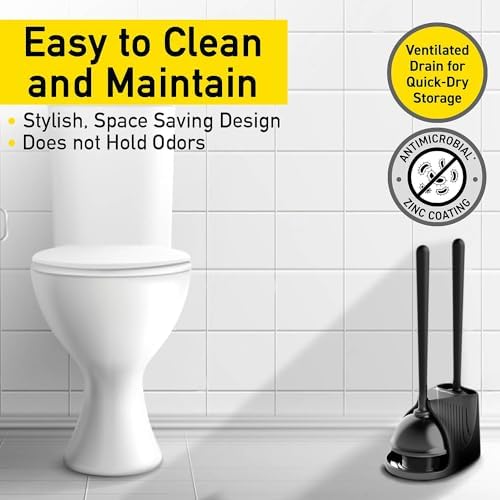 Powerful Mini Plunger for Bathroom Drains Black