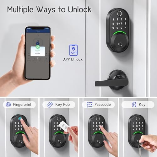 Smart Front Door Lock Set with Fingerprint Keypad Entry