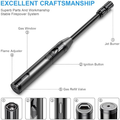 Long Flexible Neck Refillable Butane Lighter