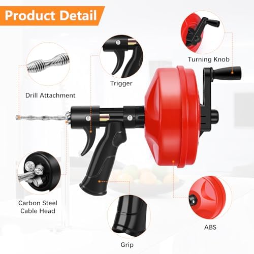 35FT Drain Snake Set for Plumbing Experts