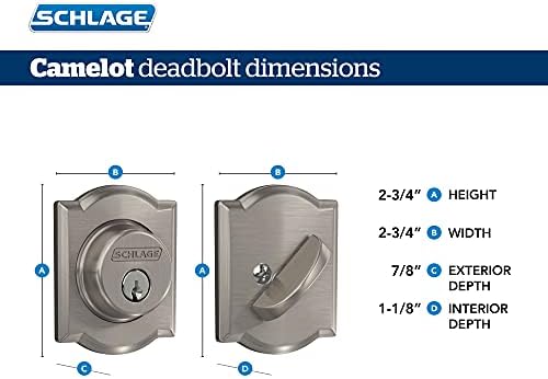 Enhanced Security Deadbolt with Camelot Trim for Home Use