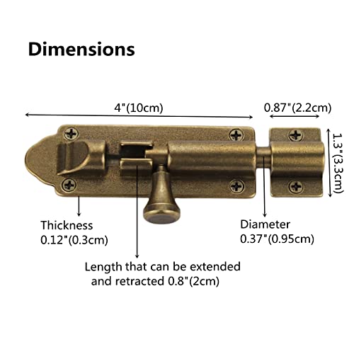 Bilyglewarwof Heavy Duty Barn Door Lock - Antique Brass