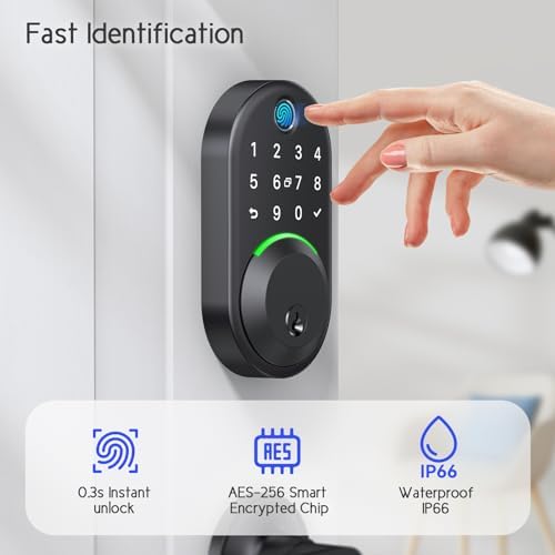 Smart Front Door Lock Set with Fingerprint Keypad Entry