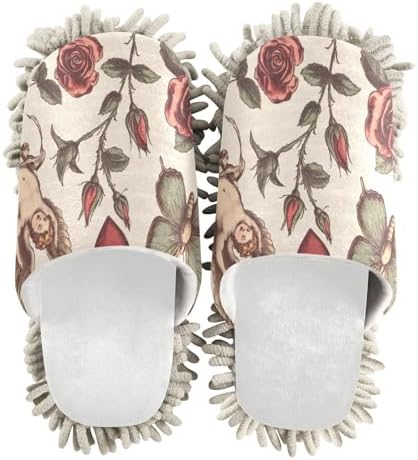Burbuja Valentine Pattern Mop Slippers Washable Ergonomic