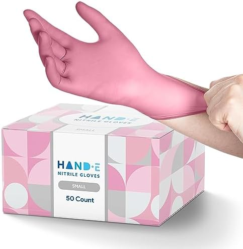 Hand-E Touch Pink Nitrile Gloves
