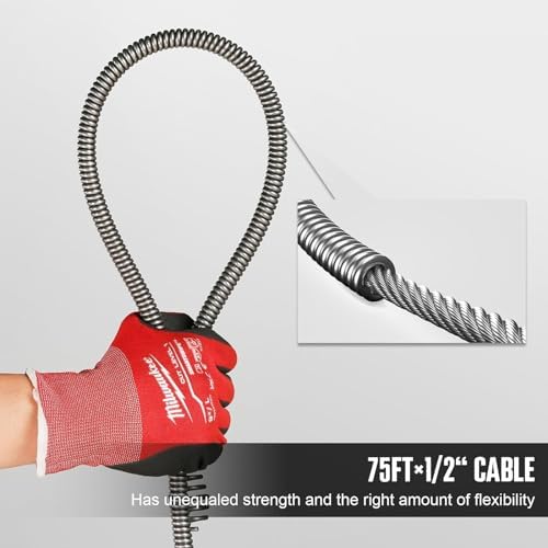 75FT Heavy-Duty Drain Cleaning Cable