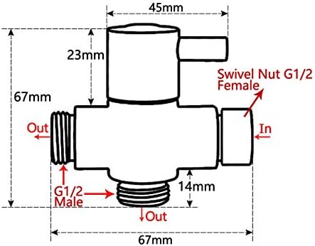 Durable 3-Way Brass Shower Diverter Valve for Home Use
