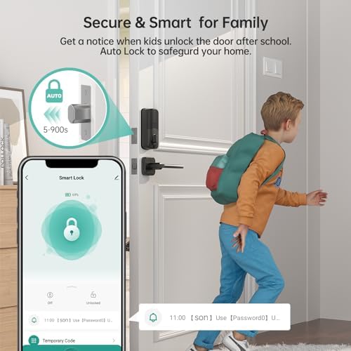 Secure Front Door Smart Lock Set with Fingerprint Bluetooth