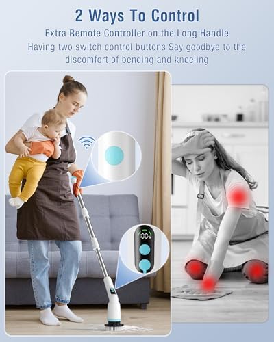 Premium Electric Spin Scrubber for Easy Bathroom Shower Floor Cleaning