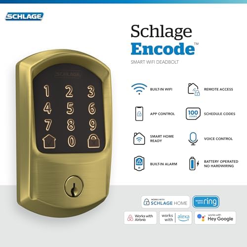 Schlag Encode Smart WiFi Deadbolt Lock for Front Door