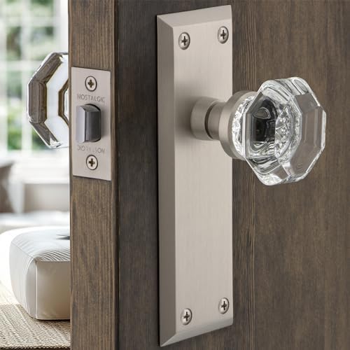 Nostalgic Waldorf Crystal Door Knob with Plate