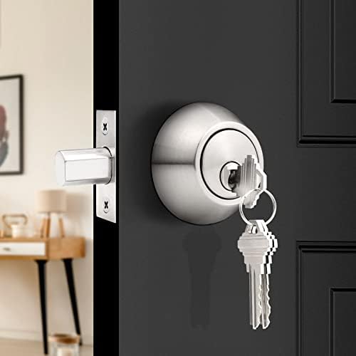 Probrico Deadbolt - 2-Pack Keyed Alike Door Hardware Brushed Nickel