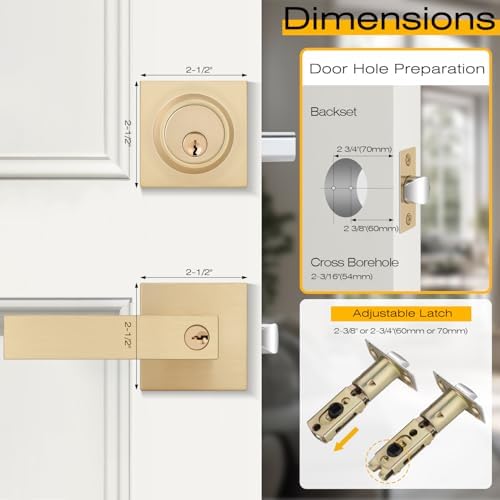 5-Piece Entry Door Handle Set for Modern Door Locks