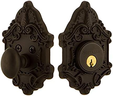 Nostalgic Antique Bronze Plate Single Cylinder Deadbolt