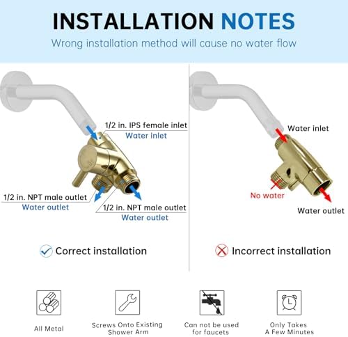 G-Promise Solid Metal Shower Arm Diverter