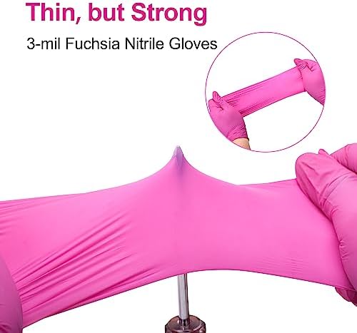 Fuchsia Nitrile Gloves Go-to Latex-Free Disposable Gloves for Hands