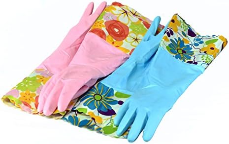 Waterproof Latex-Free Gloves with Soft Lining Long Cuff 2 PAIRS