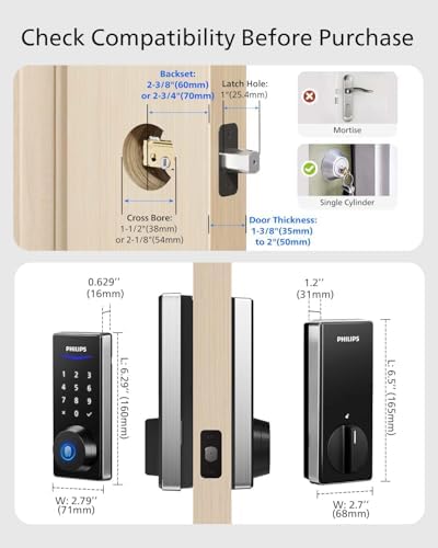 Philips Fingerprint Keyless Entry Smart Lock with App Control