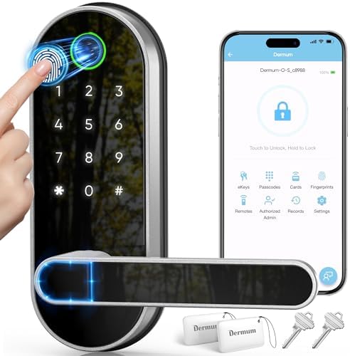 Compact Biometric Fingerprint Door Lock with Multiple Access Entries and Voice Control