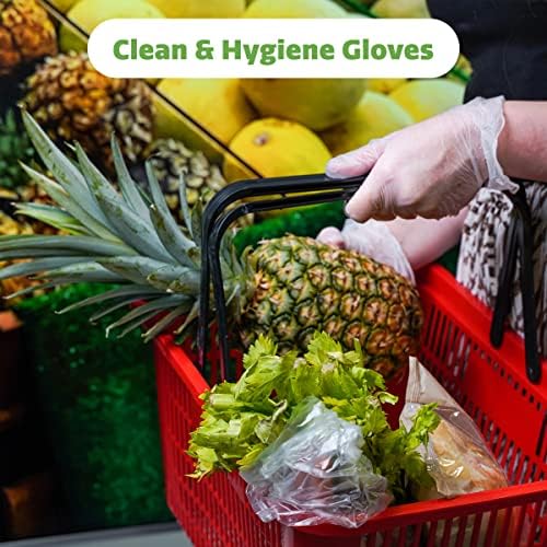 Comfy Package Medium Clear Disposable Vinyl Gloves 100 Pack