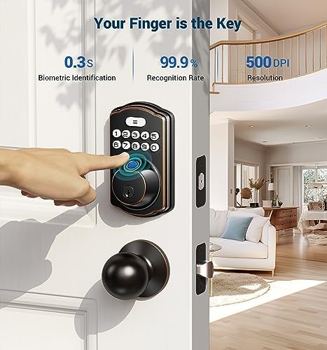 Veise Fingerprint Door Lock - Keyless Entry 4-in-1 Unlock