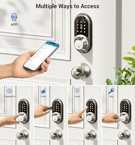 Veise Smart Lock Set for Front Door with 2 Knob Handle