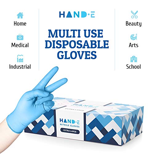 Hand-E Touch Disposable Nitrile Gloves Medium 100 Count