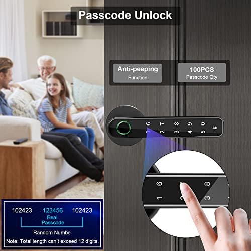 3-in-1 Biometric Door Lock Set with Fingerprint Passcode and Key