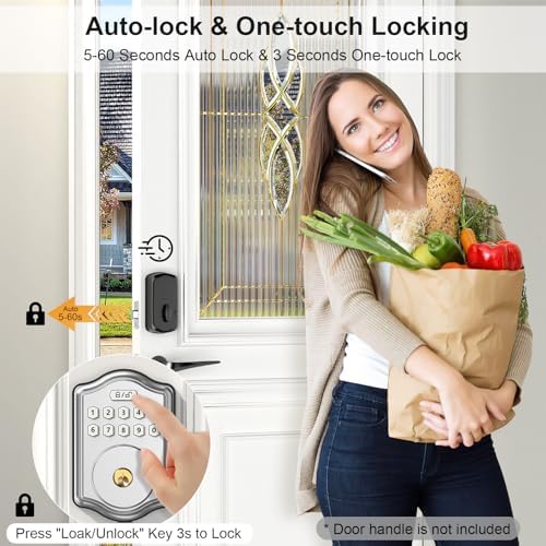 52HZ Smart Keyless Door Lock with Voice Guidance