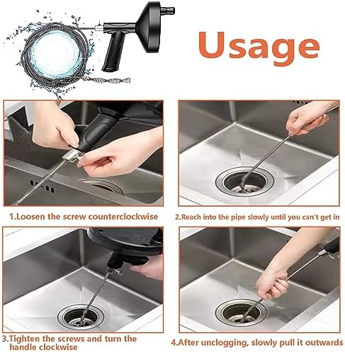 DR 10FT Drain Auger Effortless Clog Removal
