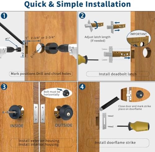 Deadbolt Door Lock SetGrade 3 Security