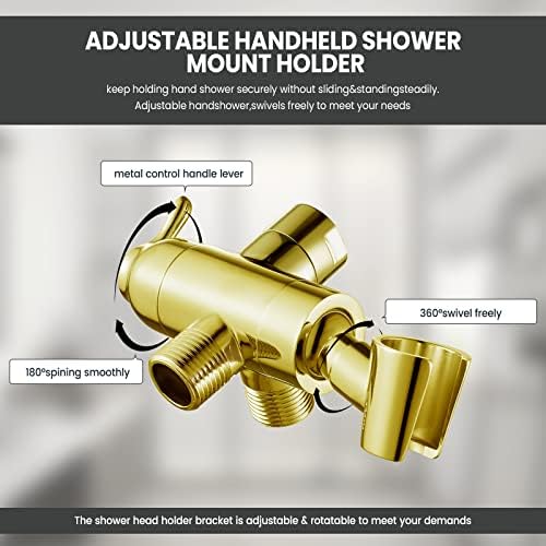 G12 Brass Shower Diverter Valve with Gold Finish for Handheld Fixed Showers