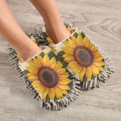 FLildon Microfiber Sunflower Mop Slipper Delve into house cleaning effortlessly