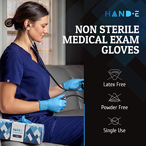 Hand-E Touch Disposable Nitrile Gloves Medium 100 Count