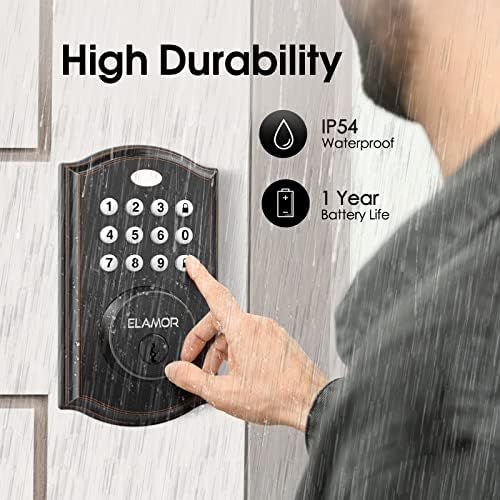 ELAMOR M19 ORB Smart Door Lock with Keyless Entry and Waterproof Security