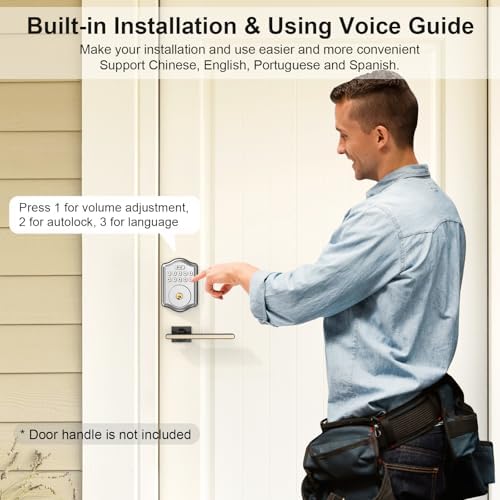 52HZ Smart Keyless Door Lock with Voice Guidance