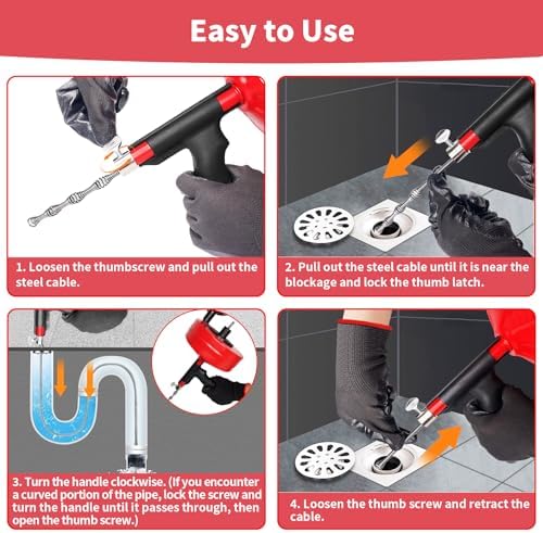 Drain SNAKE 50 ft - Durable Professional Auger