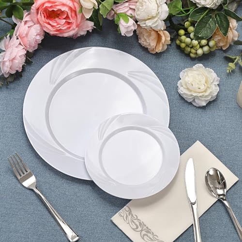 Elegant Plastic Dinnerware Set for 50 Guests