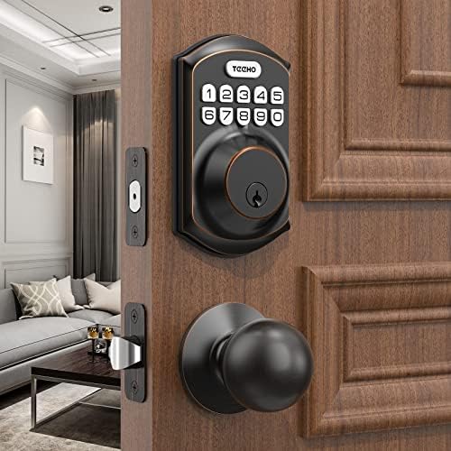 Secure Front Door with Keyless Entry Smart Keypad Lock