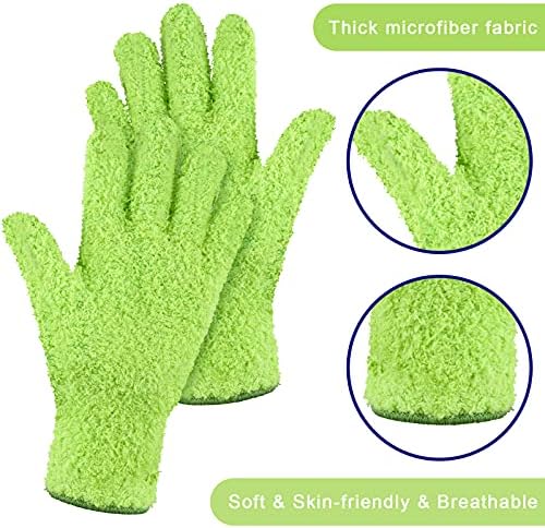 Patelai 3 Pairs Microfiber Dusting Gloves