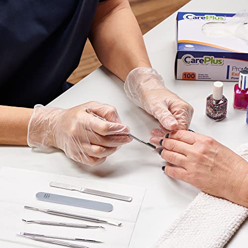 Care Plus Medium Size Disposable Vinyl Gloves