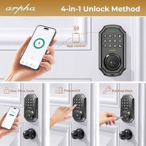 Alpha Keyless Entry Door Lock with 2 Door Knobs