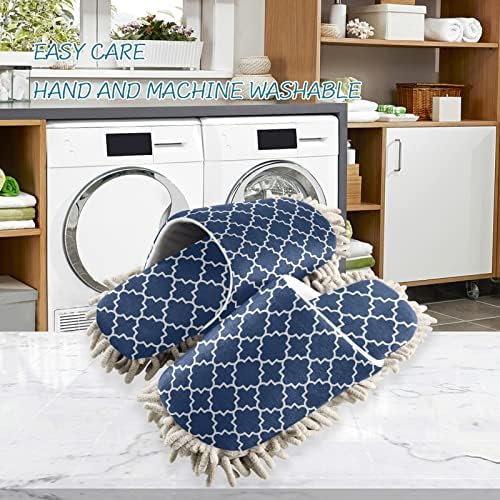Xigua Microfiber Cleaning Slippers Washable Navy Blue Size M